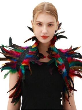 Feather Shoulder Collar - Multicolor